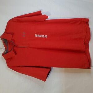 Red under armor heat gear men's large t- shirt